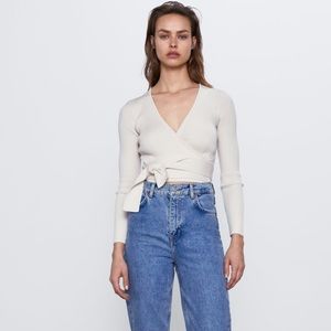 Zara Ribbed Wrap top